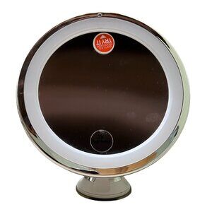 Travel Size Battery Operated Light-Up Makeup Mirror with 7X Magnification